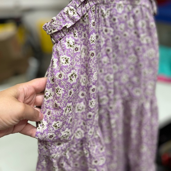 Sea New York Ida Apron Dress Lilac Floral Midi - Picture 12 of 14